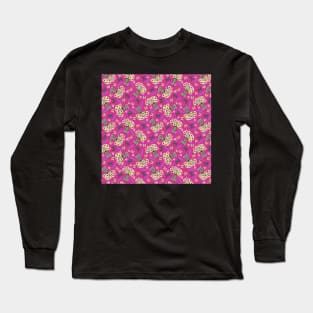 Butterflies & Sunflowers on Pink Long Sleeve T-Shirt